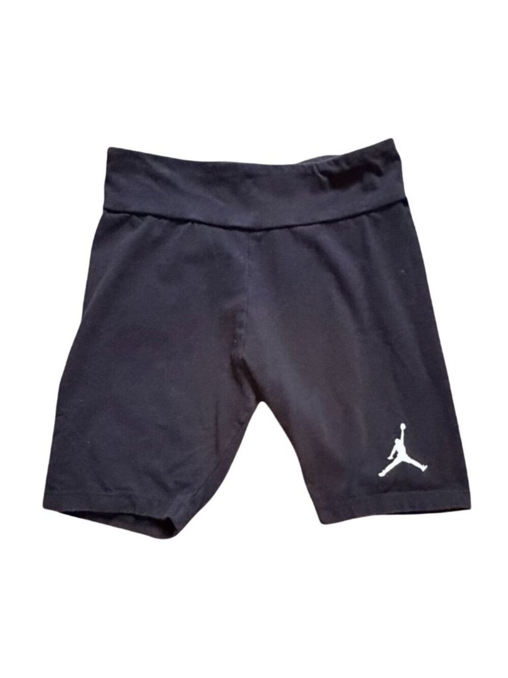 Jordan Girls Banded Waist Biker Shorts W/ Logo-Black-L(12-13)-GUC